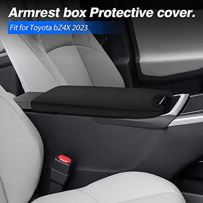 Autorder Center Console Cover for 2023 2024 2025 Toyota bZ4X /Subaru Solterra Accessories Armrest Cover Anti-Scratch Middle Console Pad Leather Armrest Protector - size: 23-25 bZ4X