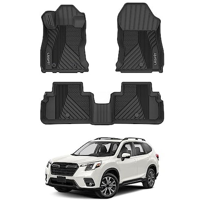 LASFIT Floor Mats Fit for Subaru Forester 2024 2023 2022 2021 2020 2019 | All Weather TPE Custom Fit Easy Clean Durable No-curling Floor liners for Subaru Forester 2019-2024 1st & 2nd Row Car Mats