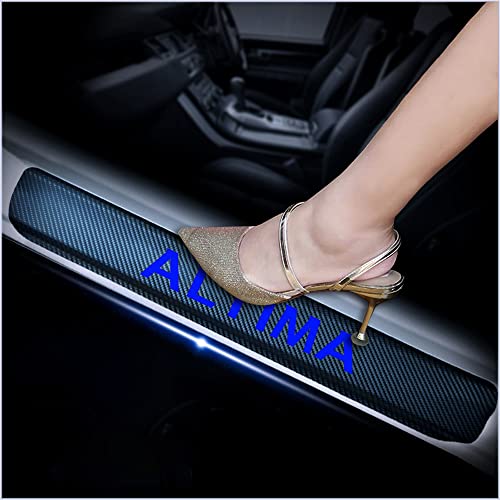 4Pcs Car Door Sill Protector for Nissan Altima, Carbon Fiber Anti-Scratch Guard for Nissan Altima Accessories - Self-Adhesive Car Door & Sill Protector -Blue - color: BLUE