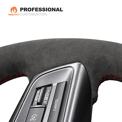 MEWANT Hand Sewing Breathable Car Steering Wheel Cover for Subaru WRX 2015-2021 / WRX STI 2015-2021 Steering Wheels Accessories for Subaru WRX (STI) - color: style-16：Black Alcantara + Red Thread