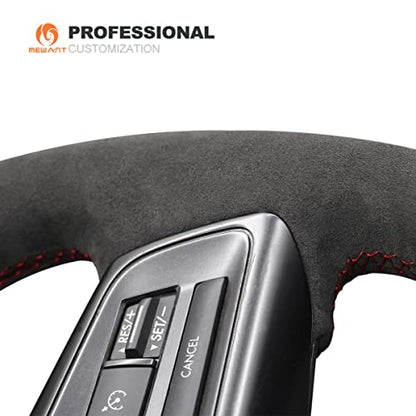 MEWANT Hand Sewing Breathable Car Steering Wheel Cover for Subaru WRX 2015-2021 / WRX STI 2015-2021 Steering Wheels Accessories for Subaru WRX (STI) - color: style-16：Black Alcantara + Red Thread