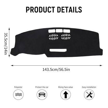 Dashboard Cover Mat for Mazda 2017-2025 2026 CX-5 CX5 Accessories (Without HUD) Black Flannel Material Anti-Slip Dash Cover Mat Sunshade Glare UV Rays Protector - size: for Mazda 2017-2026 CX-5