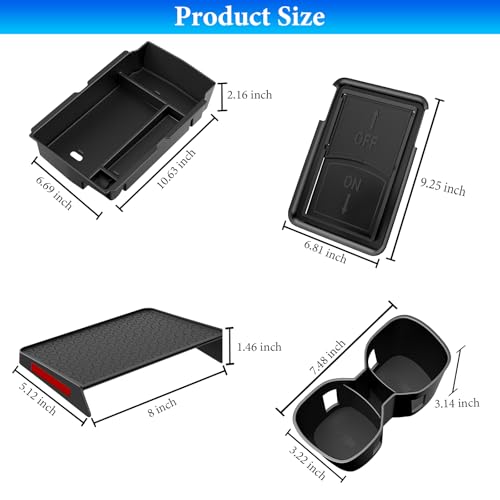 4PCS Center Console Organizer Compatible with Honda CRV 2023 2024 2025 2026 Accessories CR-V Hybrid Armrest Organizer Tray Hidden Storage Box Cup Holder - size: 2023-2026 CR-V (4pcs)