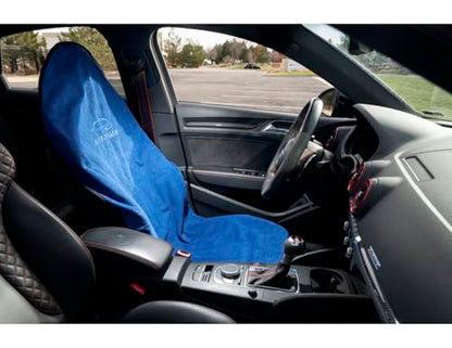 Waterproof Car Seat Towel Cover, Towel that Goes Over Car Seat for Sweat Protection, Quick-Dry Microfiber, Non-Slip Backing, Machine Washable, Fits Cars SUVs Trucks - color: Blue