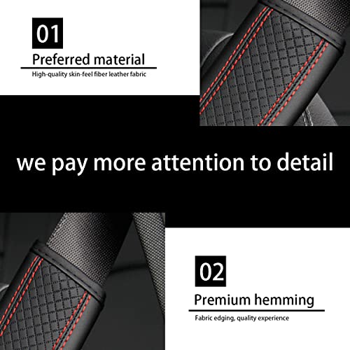 zipelo 2PCS Car Seat Belt Cover, Soft Shoulder Strap Covers Harness Pads, Safety Leather Seatbelt Comfort Driving Cushion Protect Your Neck and Shoulder Universal for Car, SUV (Black/Red-1)
