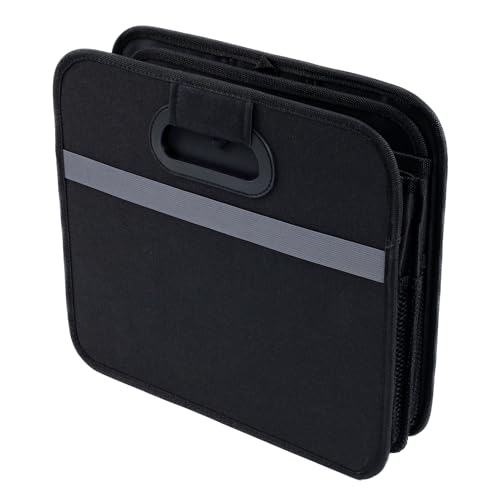 Trunk Organizer for car, Foldable Cargo storage, Black 55L, for SUV Car Truck, 600D Waterproof Oxford Polyester, 2 Compartments With Handle, Car seat storage box