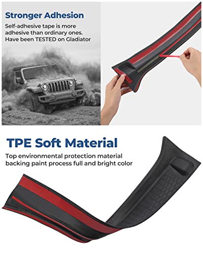 Door Sill Guards Kit for Gladiator JT Wrangler JL 4 Doors 2018-2026, Door Entry Guard Protector Accessories - Black Entry Scuff Plate Cover (4pcs Set)