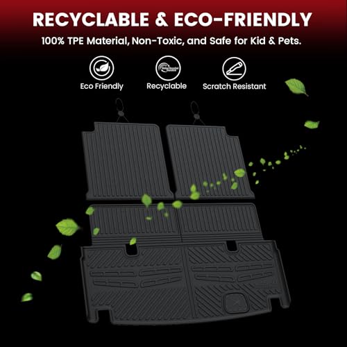 LASFIT Cargo Mat & Backrest Mats Fits for Mercedes Benz GLS 2017-2019 350d / 450/550 / 63 AMG, GL 2013-2016 350/450 / 550/63 AMG, All Weather TPE Trunk Mat for GL&GLS Cargo Liner with Seatback - size: 2013-2019 | For Mercedes Benz GLS | Cargo Mat