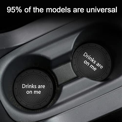 Car Cup Coaster, 4Pcs 2.75 Inch Auto Cup Holder Insert Coasters, Non-Slip Waterproof Embedded Drink Mat, Automotive Interior Accessories for Men and Women (B Black/4PCS) - color: B Black/4PCS