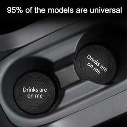 Car Cup Coaster, 4Pcs 2.75 Inch Auto Cup Holder Insert Coasters, Non-Slip Waterproof Embedded Drink Mat, Automotive Interior Accessories for Men and Women (B Black/4PCS) - color: B Black/4PCS