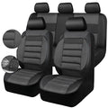 CAR PASS Leather 3D Foam Back Support Car Seat Covers Full Set Air Mesh Automotive Seat Covers, All Season Car Seat Cover Fit Automotive,SUV,Sedan,Van, Airbag Compatible Elegance (Black Charcoal Gray) - color: Black Charcoal