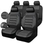 CAR PASS Leather 3D Foam Back Support Car Seat Covers Full Set Air Mesh Automotive Seat Covers, All Season Car Seat Cover Fit Automotive,SUV,Sedan,Van, Airbag Compatible Elegance (Black Charcoal Gray) - color: Black Charcoal