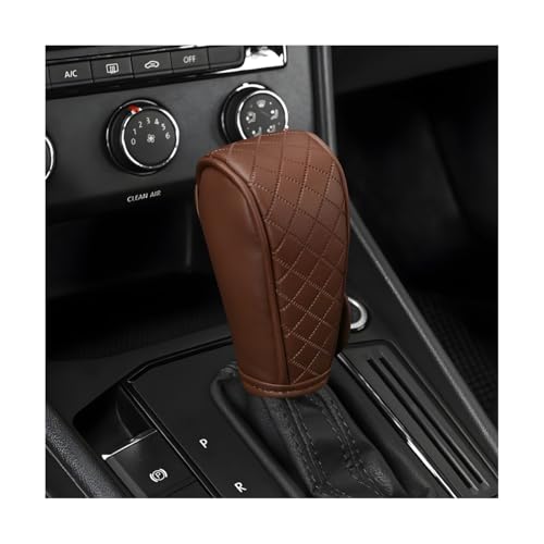 Car Gear Shift Cover, Diamond Embroidery Design Anti-Slip Vehicle Shifter Lever Protector, Automotive Shift Knob Handle Decoration, Universal for SUV Automobile Truck (Brown)