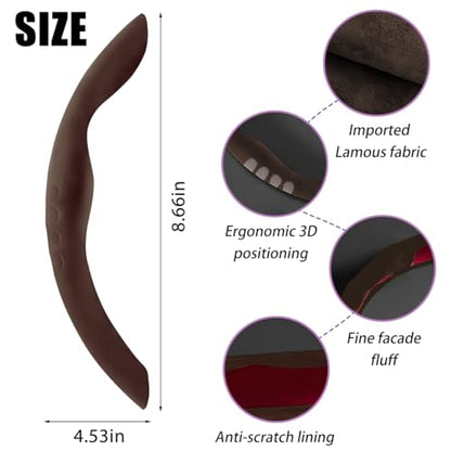 Car Steering Wheel Cover, Suede Leather Anti Slip Segmented Vehicle Steering Wheel Protector, Breathable Automotive Interior Protection Guard Accessories, Universal Fit (Coffee)