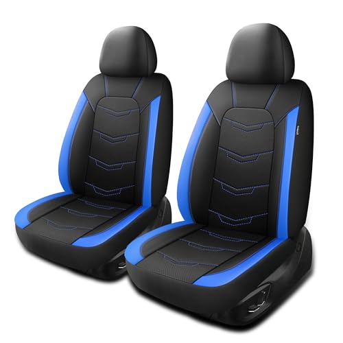 HChengkikz Seat Cover, Sport and Breathable Seat Covers, Anti-Slip Universal Fit Automotive for Cars Sedan SUV and Truck (2 Pieces, Front Seat, Black+Blue) - color: N2 Black Blue, size: Front Seat