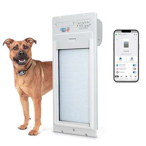 Power Pet Roll Up - Dependable Smart Dog Door, Automatic Pet Collar Operation with or Without App-High Security, Safe, Air Tight and Weatherproof, Space Saving Modern Design (Door Mount, Medium) - color: Door Mount, size: Medium