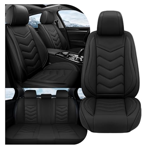 Car Seat Covers Fit for MINI 2000-2026, Stylish Sport Seat Covers, Waterproof Wear-Resistant Premium Nappa Leather Car Seat Covers.(Full Set/Pure Black) - color: Pure Black, size: Standard 5 Seats