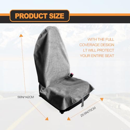 KEVWR Car Waterproof Towel Front Seats Seat Covers, Washable Seat Protector, Fit Beach Swimming Outdoor Sports, Compatible with Most Cars Trucks Suvs Car (Grey) - color: Gray