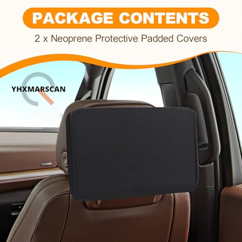 2 Pack Neoprene Protective Padded Cover for Rear Seat Screen for 2021–2025 2026 Cadillac Escalade/GMC Yukon/Chevy Tahoe/Suburban Rear Seat Screen Protectors 1.5mm Neoprene Dust& Impact Shield