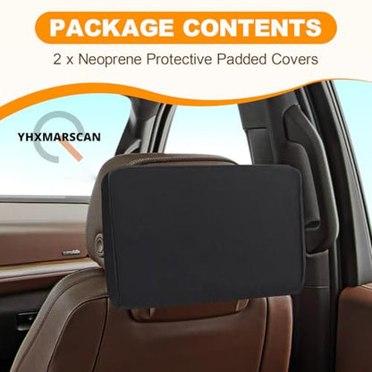 2 Pack Neoprene Protective Padded Cover for Rear Seat Screen for 2021–2025 2026 Cadillac Escalade/GMC Yukon/Chevy Tahoe/Suburban Rear Seat Screen Protectors 1.5mm Neoprene Dust& Impact Shield