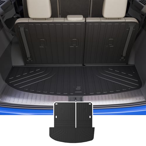 Rongtaod Cargo Mat Compatible with 2026 Hyundai Palisade Gas Trunk Mat Trunk Liner Cargo Liner Back Seat Cover Protector TPE All Weather Palisade Accessories (Trunk Mat with Backrest Mat) - color: 26,Trunk Mat with Backrest Mat