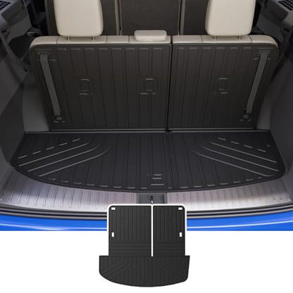 Rongtaod Cargo Mat Compatible with 2026 Hyundai Palisade Gas Trunk Mat Trunk Liner Cargo Liner Back Seat Cover Protector TPE All Weather Palisade Accessories (Trunk Mat with Backrest Mat) - color: 26,Trunk Mat with Backrest Mat