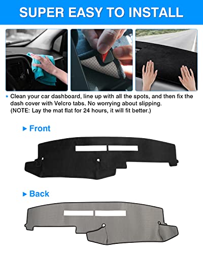 Autorder Dashboard Cover Mat for 1988-1994 Chevy Chevrolet Silverado/GMC Sierra C/K 1500 2500 3500 Pickup Truck /1992-1994 GMC Yukon/Chevy Blazer Suburban Accessories Dash Cover Flannel Dash Mat - size: Black 1988-1994 Silverado