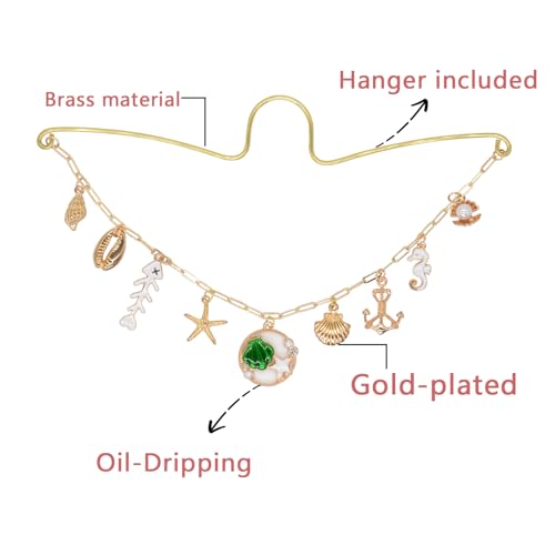 OPG Sea Shell Rear View Mirror Accessories Hanging Charms,Hand-Made Car Hanging Ornament Gifts for Women/Men,Cute Hanging Charm for Rear View Mirror (Green)