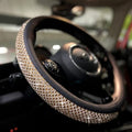 Bling Bling Comfy Steering Wheel Cover with Jumbo Crystal Rhinestones, Anti-Slip Diamond Leather Car Steer Cover (Gold) - color: 3.Gold, size: Medium(Standard) Size[14 1/2''-15'']