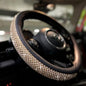 Bling Bling Comfy Steering Wheel Cover with Jumbo Crystal Rhinestones, Anti-Slip Diamond Leather Car Steer Cover (Gold) - color: 3.Gold, size: Medium(Standard) Size[14 1/2''-15'']
