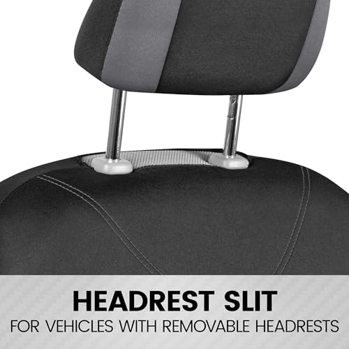 BDK UltraSleek Gray Seat Covers for Cars, Two-Tone Front Seat Covers with Matching Back Car Seat Cover, Made to Fit Most Auto Truck Van SUV, Interior Car Accessories, Car Seat Covers Full Set - Gray - color: Gray