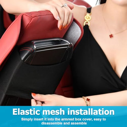 Bittwee Car Center Console Cover, Leather Waterproof Auto Arm Rest Box Cover, Memory Foam Armrest Cushion Protection Pad, Hand Rest Pillow with Height Increase, Universal Car Accessory - color: Wine Red