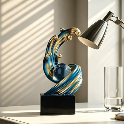 AWNR Blue Abstract Art Statue, Sculptures Home Decor for Shelf, Living Room, Table Top, Dining Table Centerpiece, Office, Men's Room, Entryway (Abstract A) - style: Abstract A