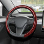 Leather Steering Wheel Cover,Universal Fit 15 Inch-Premium Non-Slip Breathable Comfort Grip for Cars Trucks SUVs,Anti-Slip Durable Interior Upgrade Carbon Fiber Pattern (Red) - color: Red carbon fiber texture