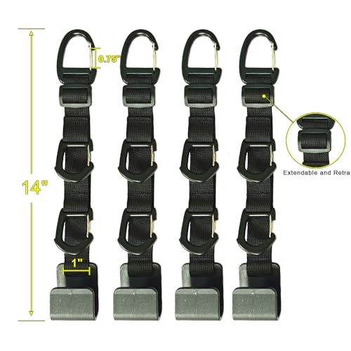 Car Headrest Hooks, Backseat Storage Organizer Hangers, Universal Vehicle Seat Back Hooks, 4 Pack - color: Black