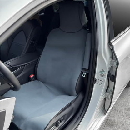 Universal Cloth Car Seat Covers Full Set with Buckle Fastening, Water-Resistant Fabric Auto Interior Protector – Fits Most Cars, SUVs, Trucks (Grey) - style: Grey