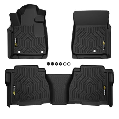 G-PLUS TPE Cargo Liners,Compatible with 2007-2011 Toyota Tundra Double/CrewMax Cab Pickup,All Weather Full Cover Protection Floor Liner Front & 2nd Row 3PCS - size: Fit Toyota Tundra 2007-2011 | Crew Cab | 3PCS