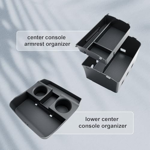 BIBIBO 3Packs for 2026 Hyundai Palisade Center Console Organizer 2026 Hyundai Palisade Calligraphy Console Armrest Tray & Lower Center Console Organizer 2026 Palisade Calligraphy Console Insert Tray - color: Black-(3Pack)