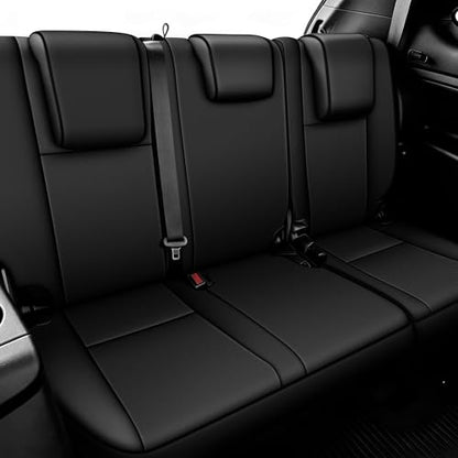 AOMSAZTO Custom Fit Seat Covers for Toyota Highlander 2014-2019 3-Rows 7 Seats, Second Row W/Captain Chairs Full Set Faux Leather Car Seat Cover Black - color: Black, size: Highlander 2014-2019 7 Seats