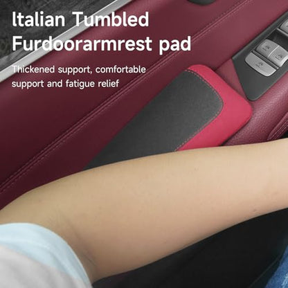 Alcantane Elbow Rest: Memory Foam Support for Car Legs and Knee, Anti-Fatigue - color: Red left hand pad