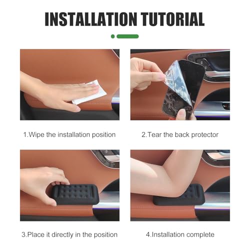 WZP 2PCS Car Arm Rest Elbow Pads, Arm Rest Cushion with Memory Foam Pad, Providing Comfortable Soft Arm Support, Universal Car Door Armrest Pad for Most Vehicles (Black)