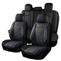 HChengkikz Car Seat Covers, Breathable and Waterproof Faux Leather Automotive Seat Covers, Universal Anti-Slip Driver Seat Cover for Cars SUV Pick-up Truck Sedan (5 PCS Full Set, Black + Blue) - color: Style1 Black+Blue, size: Full Seat