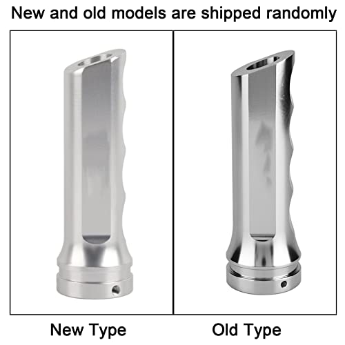 Aramox Universal Car Handbrake Cover, Aluminum Alloy Sleeve Protector, Silver, Manual Transmission Compatible - color: Silver