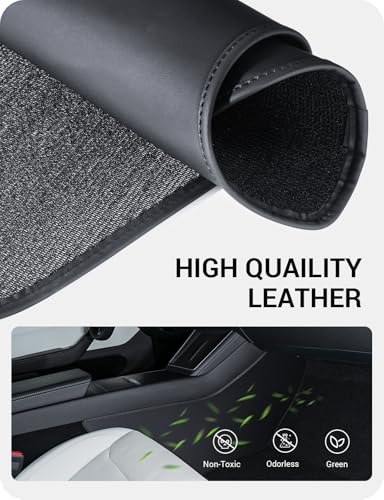 BASENOR 2026 2025 Tesla Model Y Juniper Center Console Side Anti-Kick Mats, Waterproof & Dust Resistant Protector Cover Front Seat for Tesla Model Y Accessories 2PCS (Premium & Performance 2026/2025)