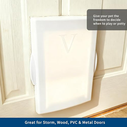 Snap-On Closing Panel for PetSafe Extreme Weather Dog Doors (Panel Model 700-1099 ONLY) – Medium Size 15" x 10.5" – White Pet Door Cover