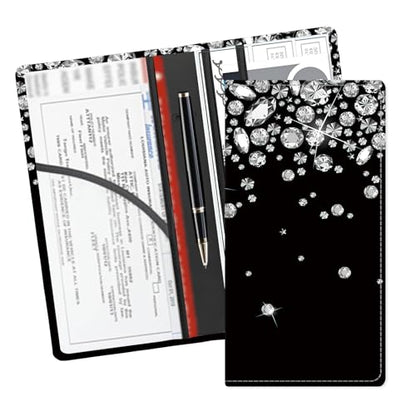 Leather Car Registration and Insurance Card Holder, Cute Car Accessories Vehicle Glove Box Car Organizer for Documents, Cards, License Luxury Diamond Pattern - color: Luxury Diamond Pattern