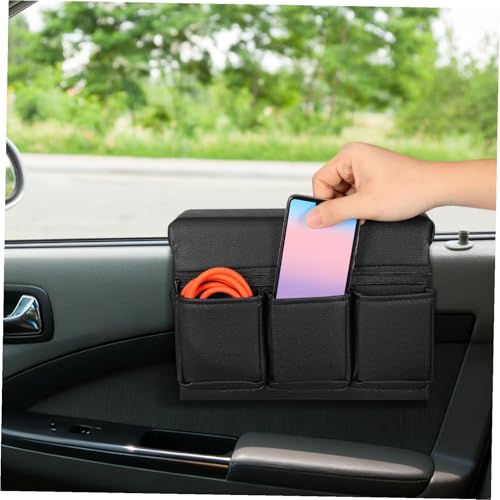 Luxshiny Car Armrest Organizer Multi Functional Door Storage Support Luxurious Cushion for Car Interior Convenient Phone Key Holder Easy to Clean Design