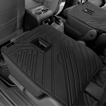 Floor Mats Full Set for 2024 2025 2026 Chevy Traverse & 2025 2026 Buick Enclave 7 Seats Captain Chairs, All Weather Cargo Trunk Liner, 2nd & 3rd Row Seat Back Cover, Door Sill Protector Accessories
