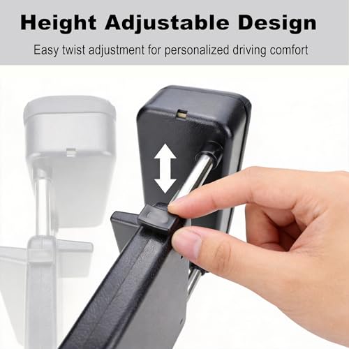 Flecto Car Armrest Storage Box, Adjustable Height Car Seat Gap Filler Organizer and Elbow Rest Support, Compatible with Most Car Models, Console Extension for Driver Fatigue Relief, Black