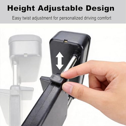 Flecto Car Armrest Storage Box, Adjustable Height Car Seat Gap Filler Organizer and Elbow Rest Support, Compatible with Most Car Models, Console Extension for Driver Fatigue Relief, Black
